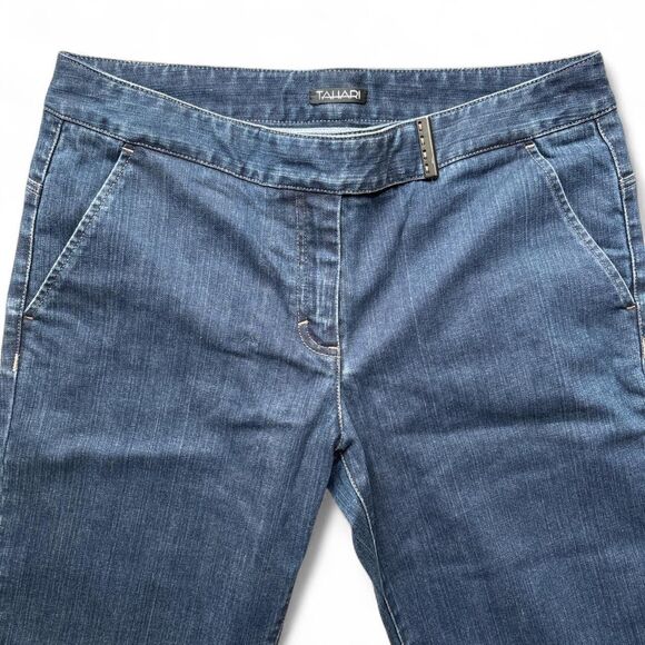 Tahari Women’s Dark Indigo Flare Jeans size 12 - Picture 3 of 8
